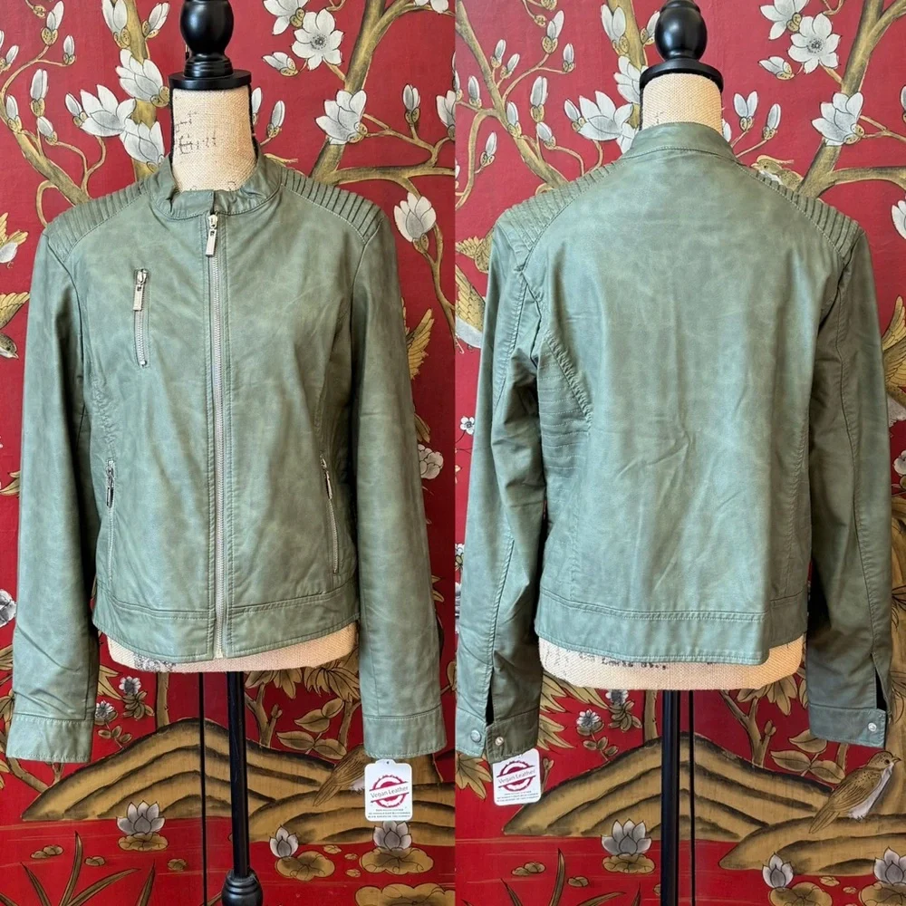 Women's “J2” Faux Leather Jacket | #P9 - Picture 2 of 14